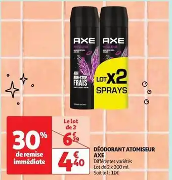 Auchan Axe - déodorant atomiseur offre