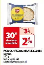 Auchan Schar - pain campagnard sans gluten offre