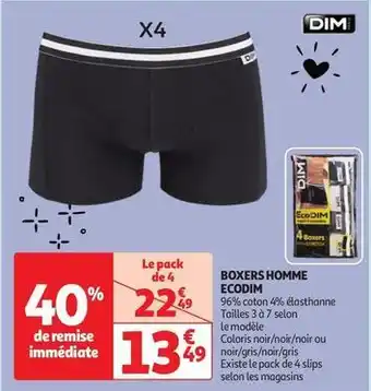 Auchan Dim - boxers homme eco offre