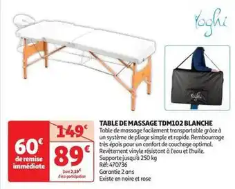 Auchan Blanche - table de massage offre