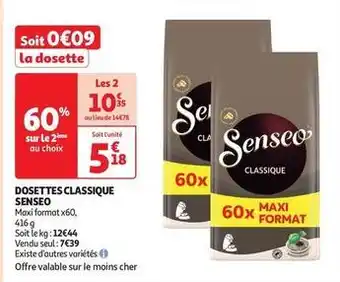 Auchan Supermarché Senseo - dosettes classique offre