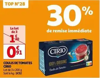 Auchan Cirio - coulis de tomates offre