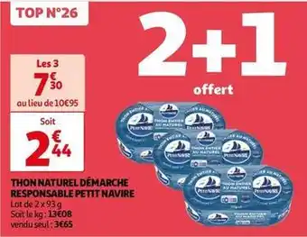 Auchan Petit navire - thon naturel demarche responsable offre