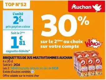 Auchan Auchan - briquettes de jus multivitamines offre