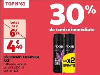 Auchan Axe - déodorant atomiseur offre