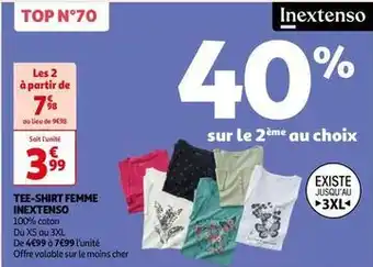 Auchan Tee-shirt femme inextenso offre