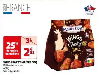 Auchan Maître coq - wings party offre