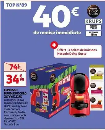 Auchan Nescafé - espresso bundle piccolo xs yy5131fd offre