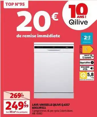 Auchan Qilive - lave vaisselle q.6317 600139311 offre