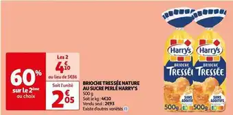 Auchan Harry's - brioche tressée nature au sucre perlé offre