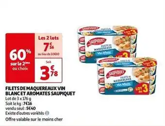 Auchan Saupiquet - filets de maquereaux vin blanc et aromates offre