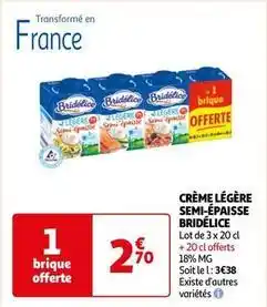 Auchan Bridelice - creme legere semi-epaisse offre