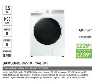 Copra Samsung WW10T734DWH offre
