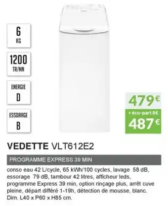 Copra Vedette VLT612E2 offre