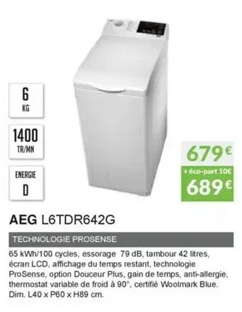 Copra AEG L6TDR642G offre