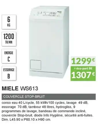 Copra Miele WS613 offre