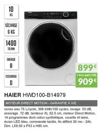 Copra Haier HWD100-B14979 offre