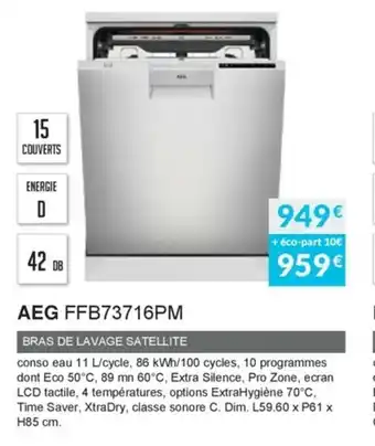 Copra AEG FFB73716PM offre