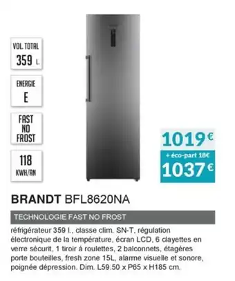 Copra Brandt BFL8620NA offre