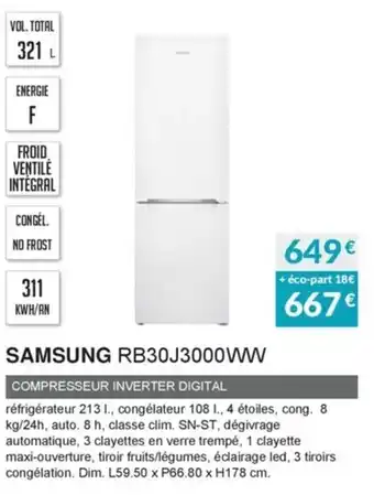 Copra Samsung RB30J3000WW offre