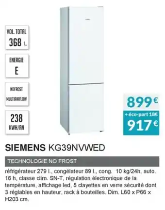 Copra Siemens KG39NVWED offre