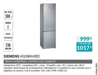 Copra Siemens KG39NVIED offre
