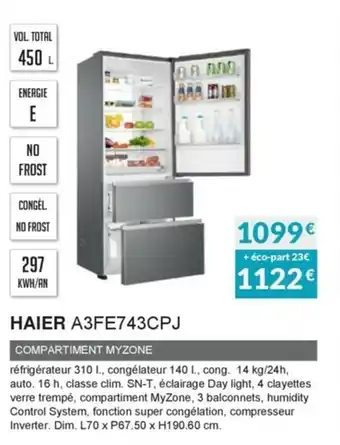 Copra Haier A3FE743CPJ offre