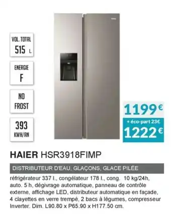 Copra Haier HSR3918FIMP offre