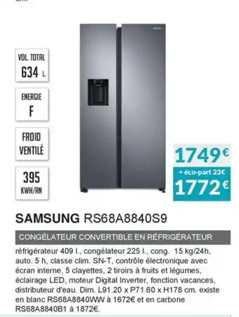 Copra Samsung RS68A8840S9 offre