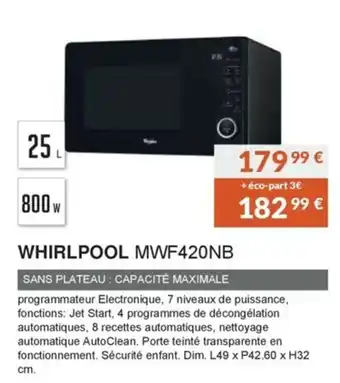 Copra Whirlpool MWF420NB offre