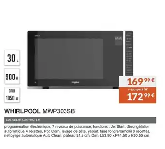 Copra Whirlpool MWP303SB offre