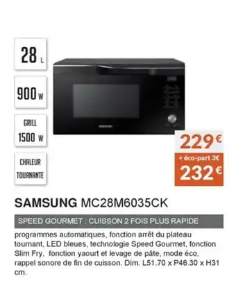Copra Samsung MC28M6035CK offre