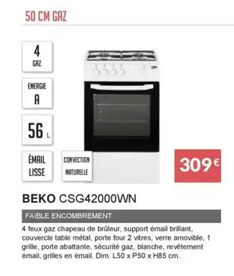 Copra Beko CSG42000WN offre