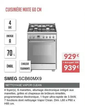 Copra SMEG SCB60MX9 offre