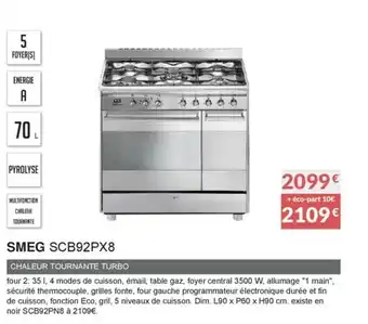 Copra Smeg SCB92PX8 offre