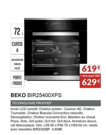 Copra Beko BIR25400XPS offre