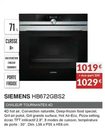 Copra Siemens HB672GBS2 offre