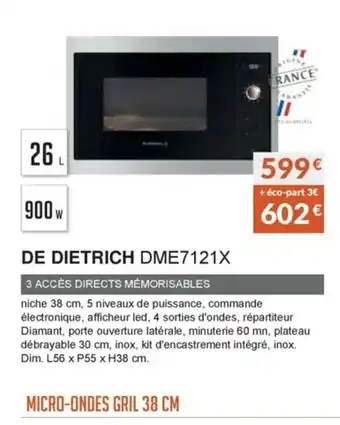 Copra De Dietrich DME7121X offre
