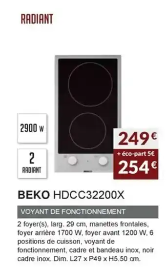 Copra Beko HDCC32200X offre