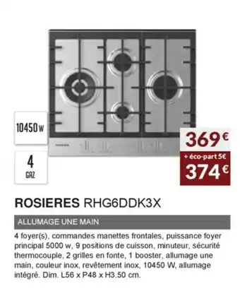 Copra Rosieres RHG6DDK3X offre