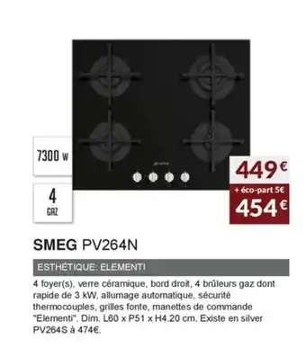 Copra Smeg PV264N offre