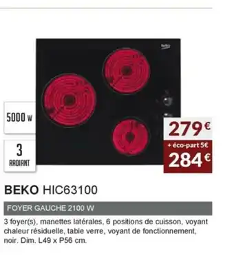 Copra Beko HIC63100 offre