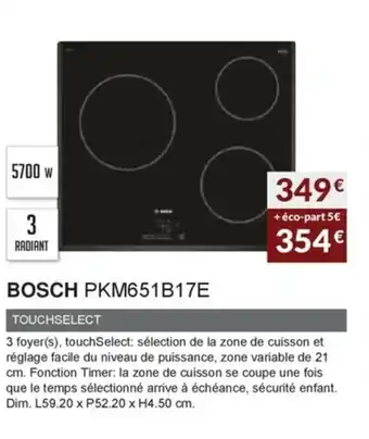 Copra Bosch PKM651517E offre