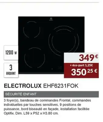 Copra Electrolux EHF6231FOK offre