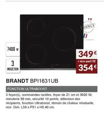 Copra Brandt BPI1631UB offre