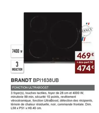 Copra Brandt BPI638UB offre
