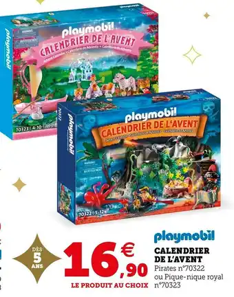 Hyper U Playmobil calendrier de l’avent offre