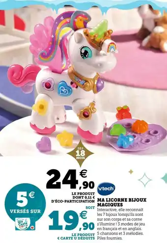 Hyper U Vtech ma licorne bijoux magiques offre