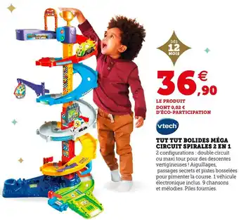 Hyper U Vtech tut tut bolides méga circuit spirales 2 en 1 offre