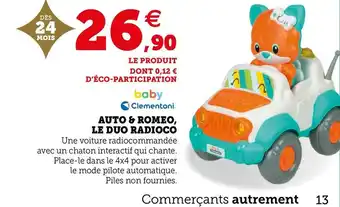 Hyper U Clementoni auto & romeo, le duo radioco offre